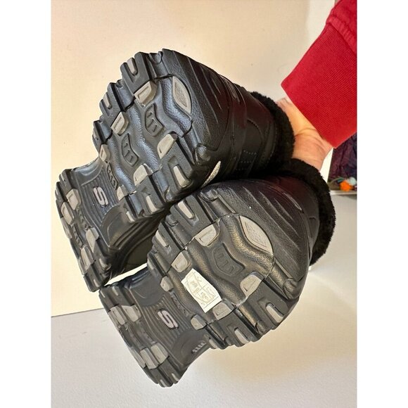 Skechers D'lites Gleeful (Style: 48813) Ankle BOOTS Black Fur Lined Size 9.5 US - Picture 7 of 12